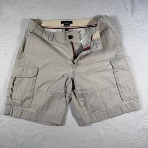 Tommy Hilfiger Cargo Shorts Mens 33 Beige Excellent Cotton Utility Multi-Pocket
